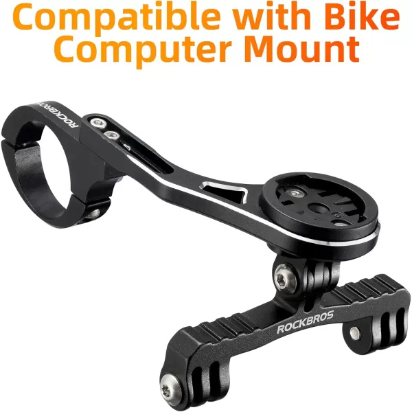 imageROCKBROS Out Front Bike Mount Cycling Computer Mount Compatible with Garmin Bryton GoPro  Bike Handlebar 125 318mmExpanded