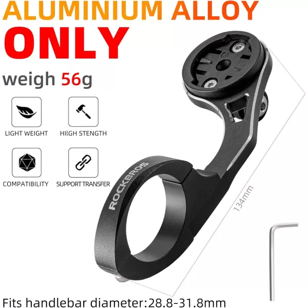 imageROCKBROS Out Front Bike Mount Cycling Computer Mount Compatible with Garmin Bryton GoPro  Bike Handlebar 125 318mmUnderneath