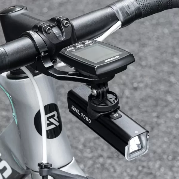 imageROCKBROS Out Front Bike Mount Cycling Computer Mount Compatible with Garmin Bryton GoPro  Bike Handlebar 125 318mmUnderneath