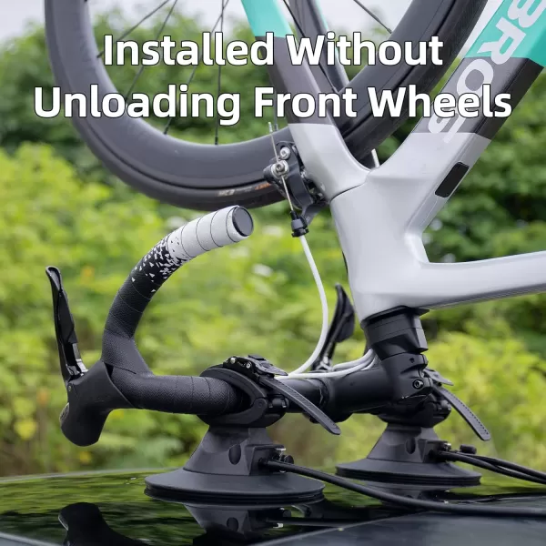 imageROCKBROS Single Bike Rack for Cars Electric Suction Cup Bike Rack for Car Roof with No Hitch Mount No Demage to Paint Bike Rack