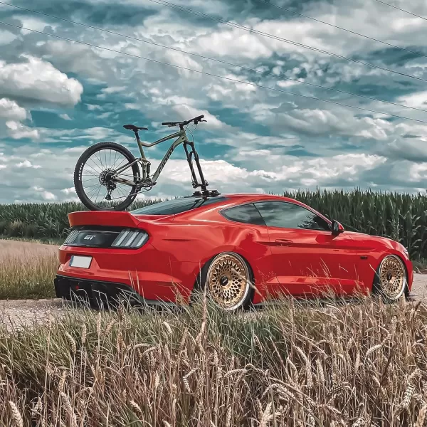 imageROCKBROS Suction Cup Roof Bike Rack for Car Roof Sucker Bicycle Carrier Quick Release Aluminium Alloy Roof Rack for 1 2 3 Bikes Max 2Bikes Blue1Bike Black