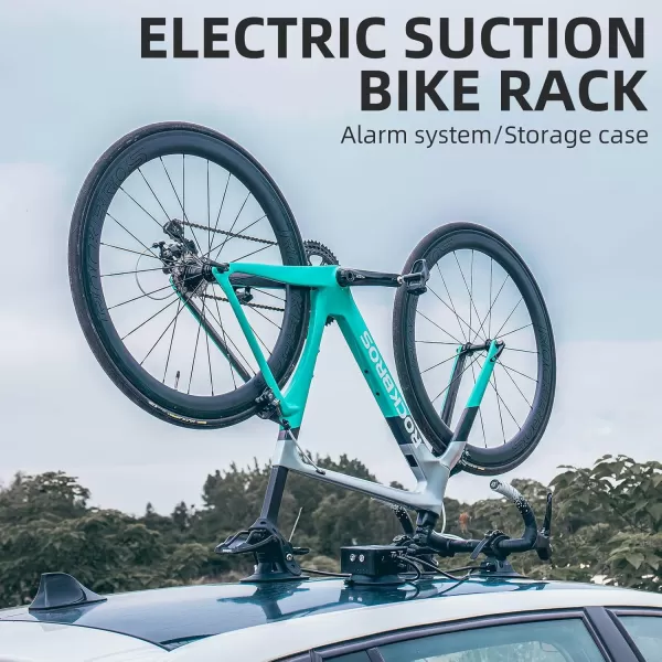 imageROCKBROS Suction Cup Roof Bike Rack for Car Roof Sucker Bicycle Carrier Quick Release Aluminium Alloy Roof Rack for 1 2 3 Bikes Max 2Bikes Blue1BikeElectric version