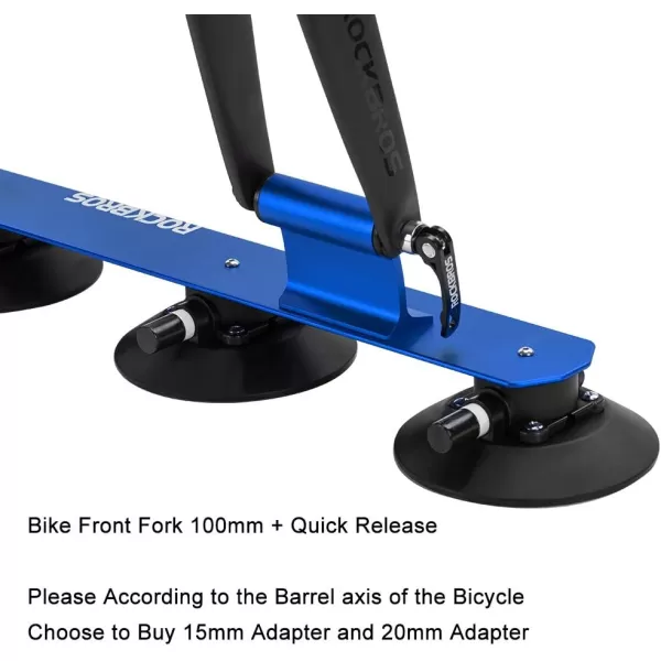 imageROCKBROS Suction Cup Roof Bike Rack for Car Roof Sucker Bicycle Carrier Quick Release Aluminium Alloy Roof Rack for 1 2 3 Bikes Max 2Bikes BlueMax 2Bikes Blue