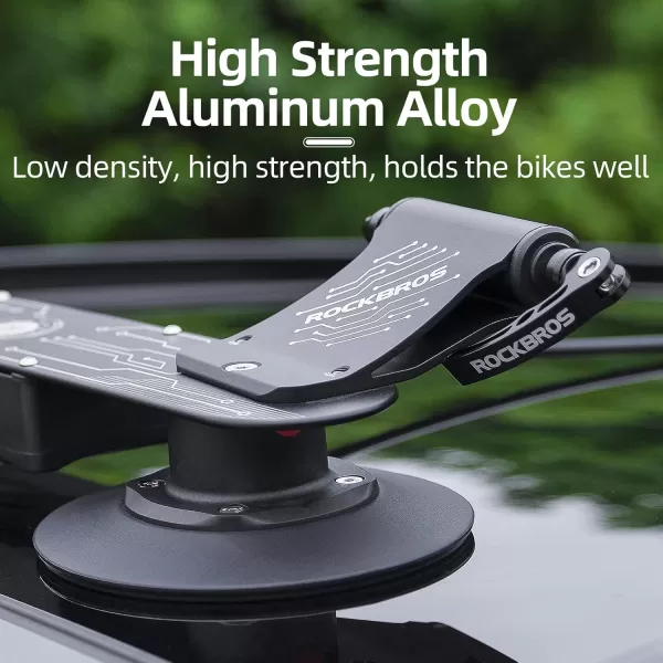 imageROCKBROS Suction Cup Roof Bike Rack for Car Roof Sucker Bicycle Carrier Quick Release Aluminium Alloy Roof Rack for 1 2 3 Bikes Max 2Bikes BlueMax 3BikesElectric version