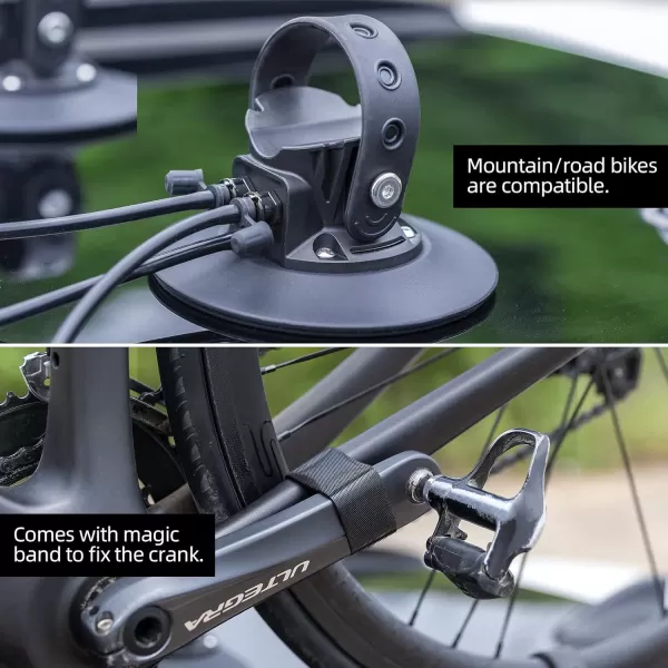 imageROCKBROS Suction Cup Roof Bike Rack for Car Roof Sucker Bicycle Carrier Quick Release Aluminium Alloy Roof Rack for 1 2 3 Bikes Max 2Bikes BlueMax 3BikesElectric version