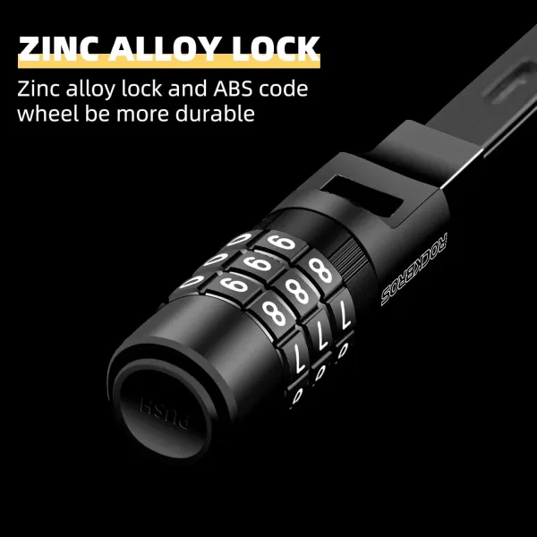 imageROCKBROS Zip Tie Bike Lock Small Cable Lock Lightweight Refrigerator Cabinet Locks with Combination Flexible Helmet Bike Lock