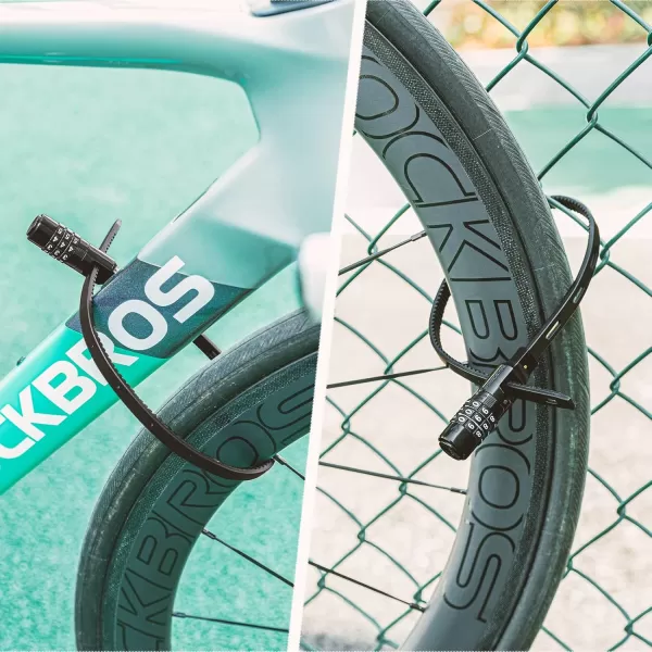 imageROCKBROS Zip Tie Bike Lock Small Cable Lock Lightweight Refrigerator Cabinet Locks with Combination Flexible Helmet Bike Lock