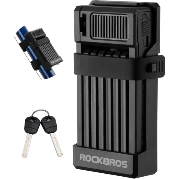 imageROCKBROS AntiTheft Folding Bike LockBold Diameter 07cmHighStrength ABS MaterialPortable Folding Key Lock Bicycle Motorcycle Electric Vehicle