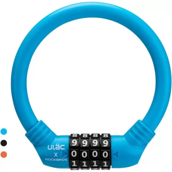 imageROCKBROS Bike Lock Cable Lightweight Bike Locks with Combinations Small Bike Cable Lock AntiTheft Bike Wheel Lock 12MM BlackBlue