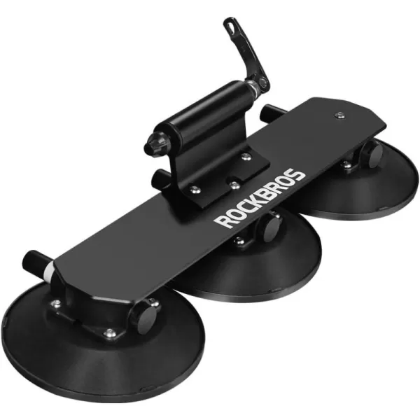 imageROCKBROS Suction Cup Roof Bike Rack for Car Roof Sucker Bicycle Carrier Quick Release Aluminium Alloy Roof Rack for 1 2 3 Bikes Max 2Bikes Blue1Bike Black
