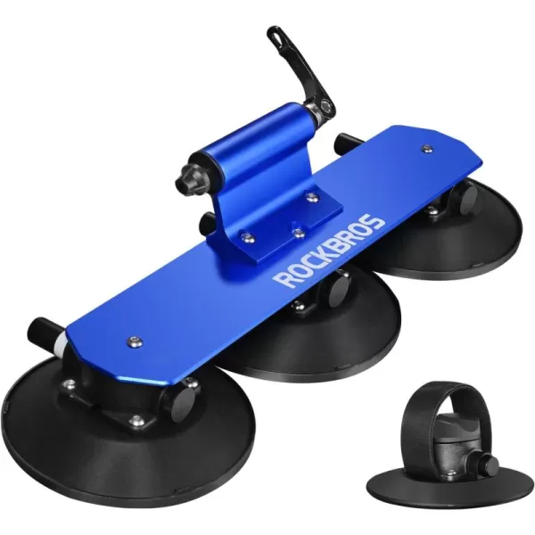 imageROCKBROS Suction Cup Roof Bike Rack for Car Roof Sucker Bicycle Carrier Quick Release Aluminium Alloy Roof Rack for 1 2 3 Bikes Max 2Bikes Blue1Bike Blue