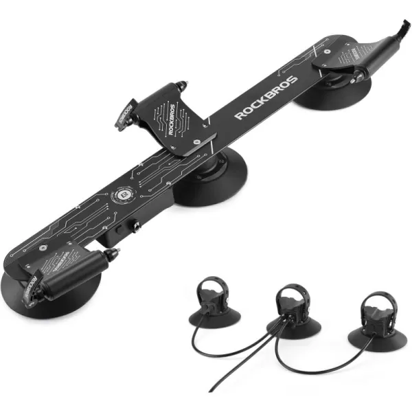 imageROCKBROS Suction Cup Roof Bike Rack for Car Roof Sucker Bicycle Carrier Quick Release Aluminium Alloy Roof Rack for 1 2 3 Bikes Max 2Bikes BlueMax 3BikesElectric version