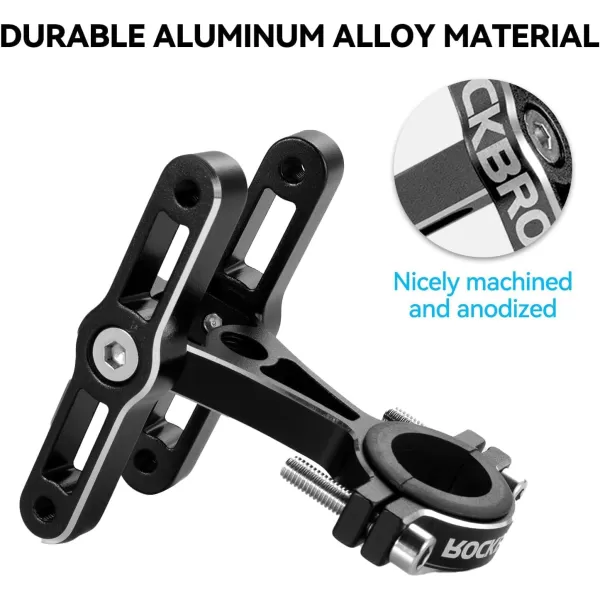 imageROCKBROS Bike Bottle Cage Adapter Bicycle Seatpost Handlebar Water Bottle Mount Holder Adjustable Aluminum Bottle Cage for MTB Road Bike Beach Cruiser Black2 pieces