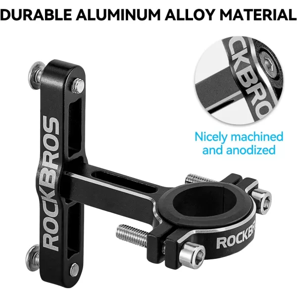 imageROCKBROS Bike Bottle Cage Adapter Bicycle Seatpost Handlebar Water Bottle Mount Holder Adjustable Aluminum Bottle Cage for MTB Road Bike Beach Cruiser Black1 piece