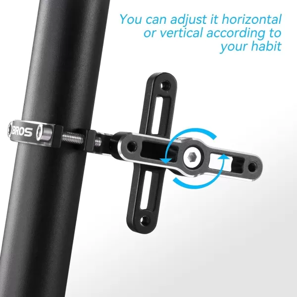 imageROCKBROS Bike Bottle Cage Adapter Bicycle Seatpost Handlebar Water Bottle Mount Holder Adjustable Aluminum Bottle Cage for MTB Road Bike Beach Cruiser Black2 pieces