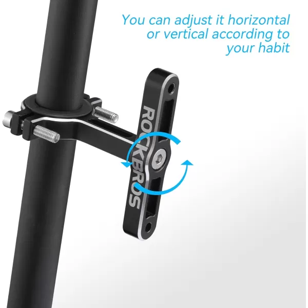 imageROCKBROS Bike Bottle Cage Adapter Bicycle Seatpost Handlebar Water Bottle Mount Holder Adjustable Aluminum Bottle Cage for MTB Road Bike Beach Cruiser Black1 piece