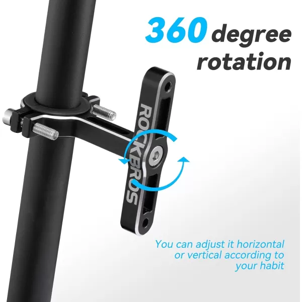imageROCKBROS Bike Bottle Cage Adapter Bicycle Seatpost Handlebar Water Bottle Mount Holder Adjustable Aluminum Bottle Cage for MTB Road Bike Beach Cruiser Black1 piece