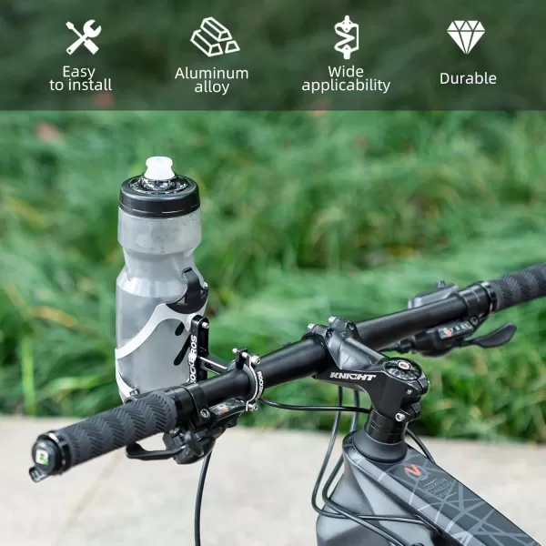 imageROCKBROS Bike Bottle Cage Adapter Bicycle Seatpost Handlebar Water Bottle Mount Holder Adjustable Aluminum Bottle Cage for MTB Road Bike Beach Cruiser Black1 piece