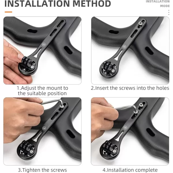 imageROCKBROS Bike Computer Mount Out Front Aluminum Bicycle Computer Mount for Road Bikes Aero Integrated Handlebar Compatible with Garmin Wahoo Bryton and GoProSmall Logo