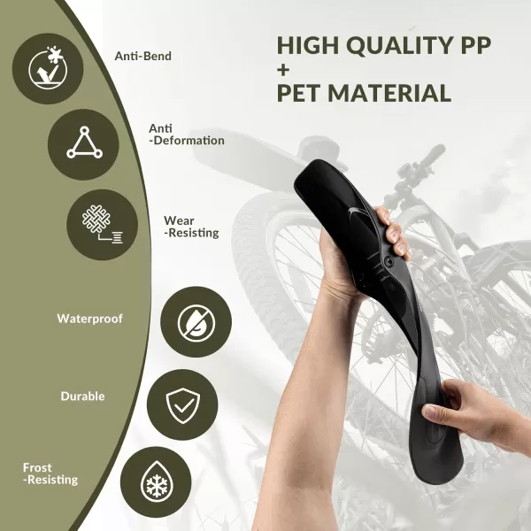 imageROCKBROS Bike Fender Adjustable Bicycle Fenders for 26quot275quot29quot Mountain Bike Universal Front Rear Mud Guards for MTBFront