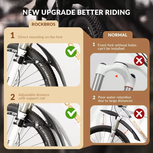 imageROCKBROS Bike Fender Adjustable Bicycle Fenders for 26quot275quot29quot Mountain Bike Universal Front Rear Mud Guards for MTBRear