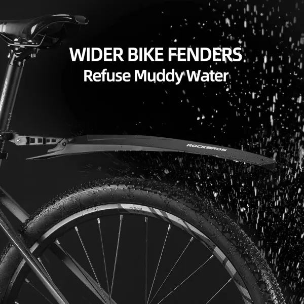 imageROCKBROS Bike Fender Set Adjustable Front Rear Bicycle Fenders MTB Mud Guards Cycling Splash Guard for Mountain Road City Bike Riding