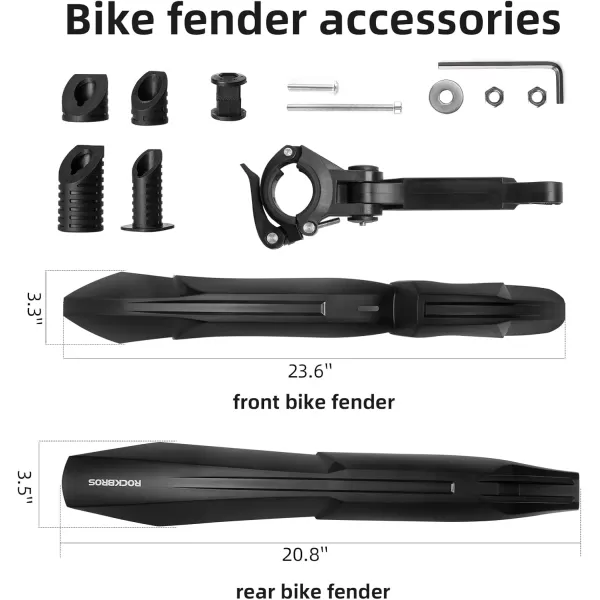 imageROCKBROS Bike Fenders Adjustable MTB Fenders Bike Mudguard Rear Fenders Cycling Mud Guard2429 Quickrelease