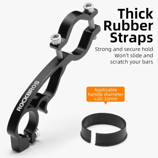 imageROCKBROS Bike Handlebar Extender Handlebar Extension Double Bike Handlebar Bracket Lightweight Durable for Holding Bicycle Speedometer GPS Phone Mount Holder1 piece