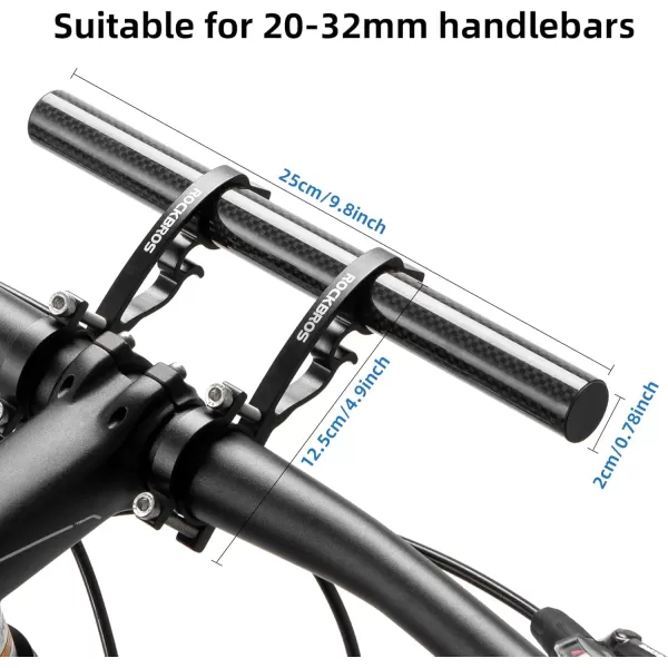 imageROCKBROS Bike Handlebar Extender Handlebar Extension Double Bike Handlebar Bracket Lightweight Durable for Holding Bicycle Speedometer GPS Phone Mount Holder1 piece