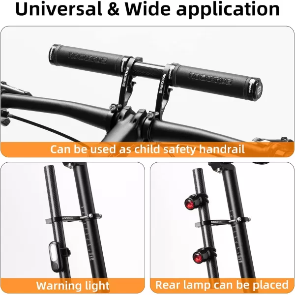 imageROCKBROS Bike Handlebar Extender Handlebar Extension Double Bike Handlebar Bracket Lightweight Durable for Holding Bicycle Speedometer GPS Phone Mount Holder1 piece