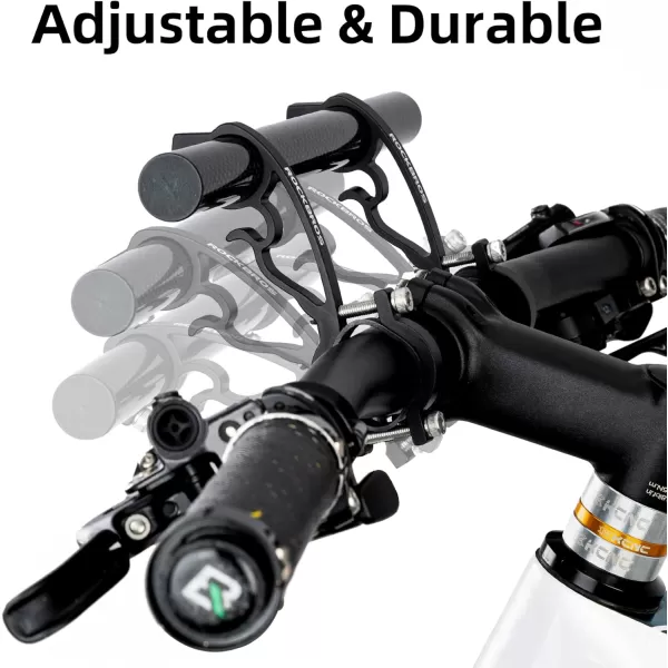 imageROCKBROS Bike Handlebar Extender Handlebar Extension Double Bike Handlebar Bracket Lightweight Durable for Holding Bicycle Speedometer GPS Phone Mount Holder1 piece