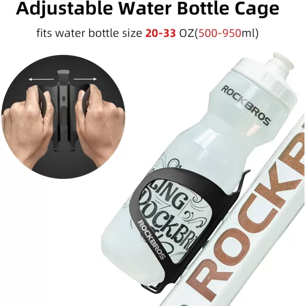 imageROCKBROS Bike Water Bottle Cage Holder Lightweight Alloy Aluminum Bicycle Water Bottle Holder Cages Secure Hold Bracketsblack