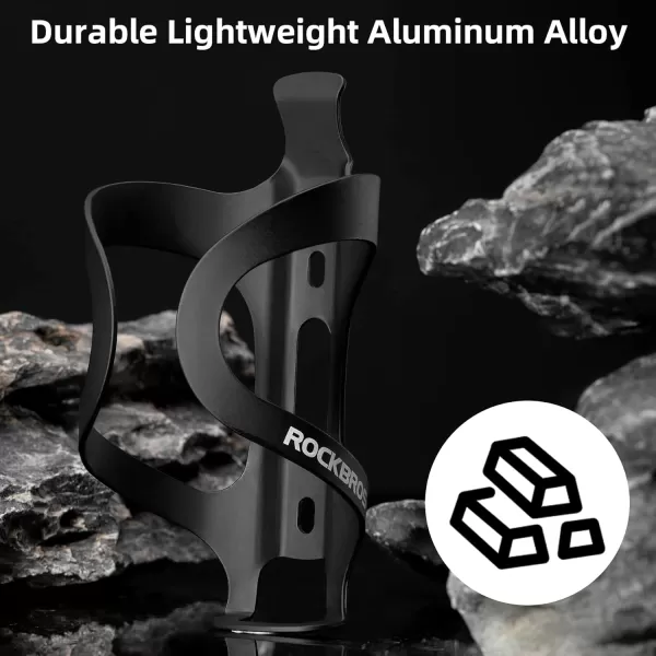 imageROCKBROS Bike Water Bottle Cage Holder Lightweight Alloy Aluminum Bicycle Water Bottle Holder Cages Secure Hold Bracketsblack