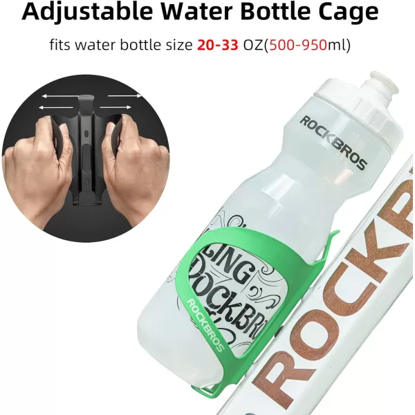 imageROCKBROS Bike Water Bottle Cage Holder Lightweight Alloy Aluminum Bicycle Water Bottle Holder Cages Secure Hold Bracketsgreen