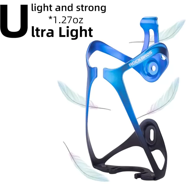 imageROCKBROS Bike Water Bottle Holder Lightweight Bicycle Water Bottle Cage Aluminum Alloy Bike Cup Holder Bike AccessoriesBlue