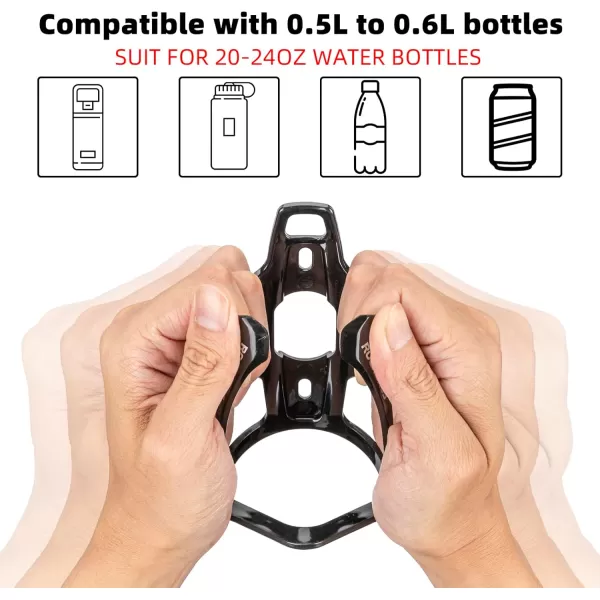 imageROCKBROS Bike Water Bottle Holder UltraLight Bicycle Bottle Cages with Screws Tool Universal Bike Cup Holder Rack for Road MTB BikesBlack