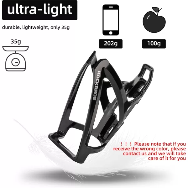 imageROCKBROS Bike Water Bottle Holder UltraLight Bicycle Bottle Cages with Screws Tool Universal Bike Cup Holder Rack for Road MTB BikesBlackBlack