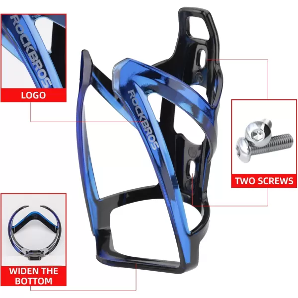 imageROCKBROS Bike Water Bottle Holder UltraLight Bicycle Bottle Cages with Screws Tool Universal Bike Cup Holder Rack for Road MTB BikesBlueBlack