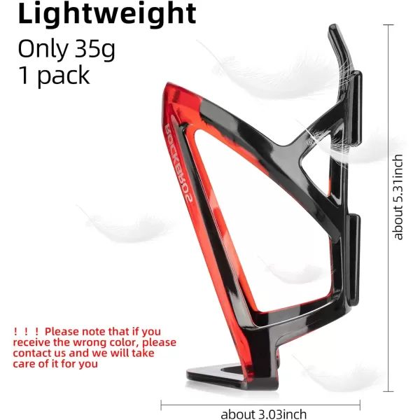 imageROCKBROS Bike Water Bottle Holder UltraLight Bicycle Bottle Cages with Screws Tool Universal Bike Cup Holder Rack for Road MTB BikesRedBlack