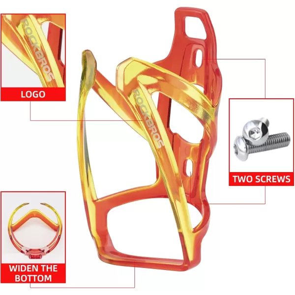 imageROCKBROS Bike Water Bottle Holder UltraLight Bicycle Bottle Cages with Screws Tool Universal Bike Cup Holder Rack for Road MTB BikesRedYellow