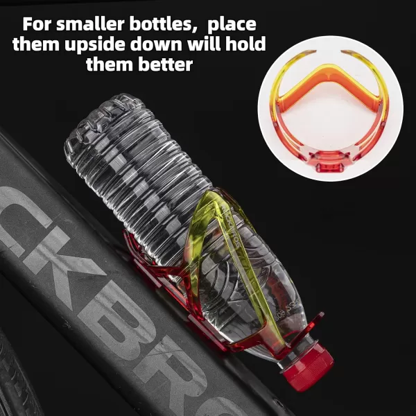 imageROCKBROS Bike Water Bottle Holder UltraLight Bicycle Bottle Cages with Screws Tool Universal Bike Cup Holder Rack for Road MTB BikesRedYellow