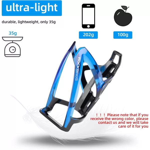 imageROCKBROS Bike Water Bottle Holder UltraLight Bicycle Bottle Cages with Screws Tool Universal Bike Cup Holder Rack for Road MTB Bikesblackbuleblackbule