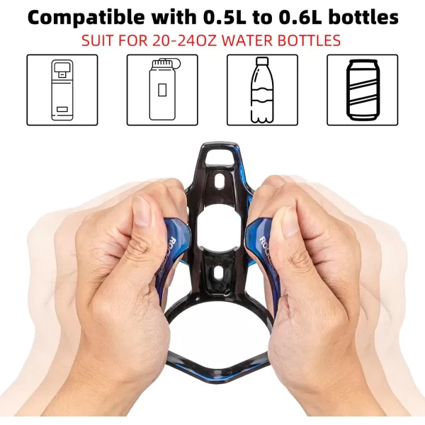 imageROCKBROS Bike Water Bottle Holder UltraLight Bicycle Bottle Cages with Screws Tool Universal Bike Cup Holder Rack for Road MTB Bikesblackbuleblackbule