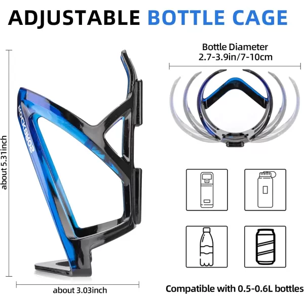 imageROCKBROS Bike Water Bottle Holder UltraLight Bicycle Bottle Cages with Screws Tool Universal Bike Cup Holder Rack for Road MTB Bikesblackbuleblackbule