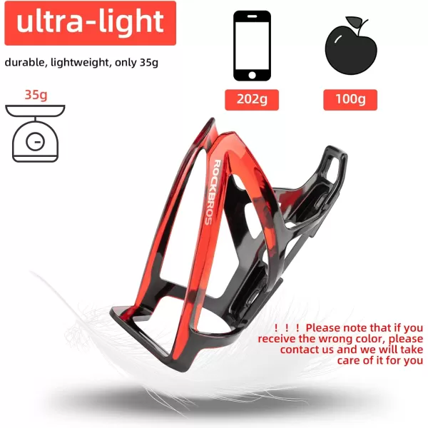 imageROCKBROS Bike Water Bottle Holder UltraLight Bicycle Bottle Cages with Screws Tool Universal Bike Cup Holder Rack for Road MTB Bikesblackredblackred