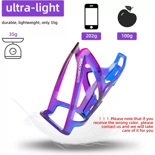 imageROCKBROS Bike Water Bottle Holder UltraLight Bicycle Bottle Cages with Screws Tool Universal Bike Cup Holder Rack for Road MTB Bikesbulepurplebulepurple