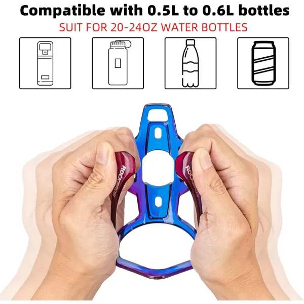 imageROCKBROS Bike Water Bottle Holder UltraLight Bicycle Bottle Cages with Screws Tool Universal Bike Cup Holder Rack for Road MTB Bikesbulepurplebulepurple