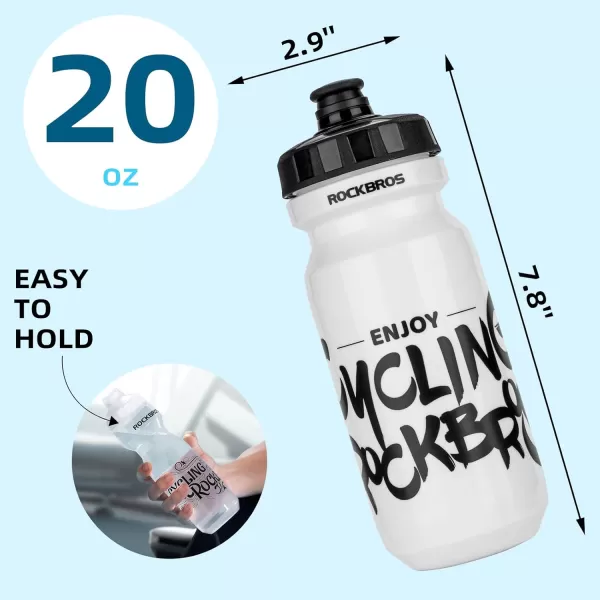 imageROCKBROS Cycling Water Bottle 2025oz Cycling Bottle BPAFree20oz Transparent Black