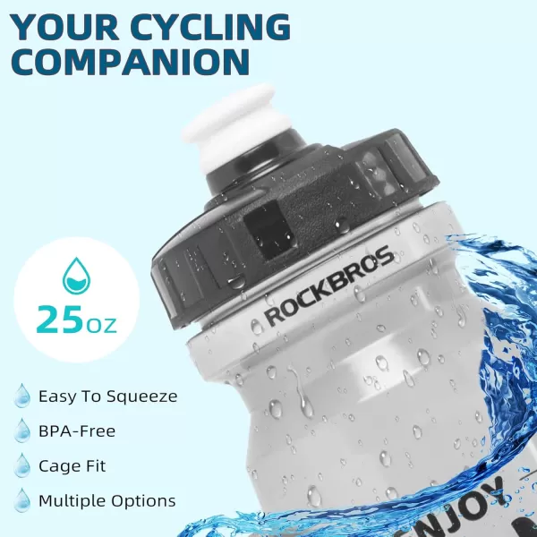 imageROCKBROS Cycling Water Bottle 2025oz Cycling Bottle BPAFree25oz Black Red