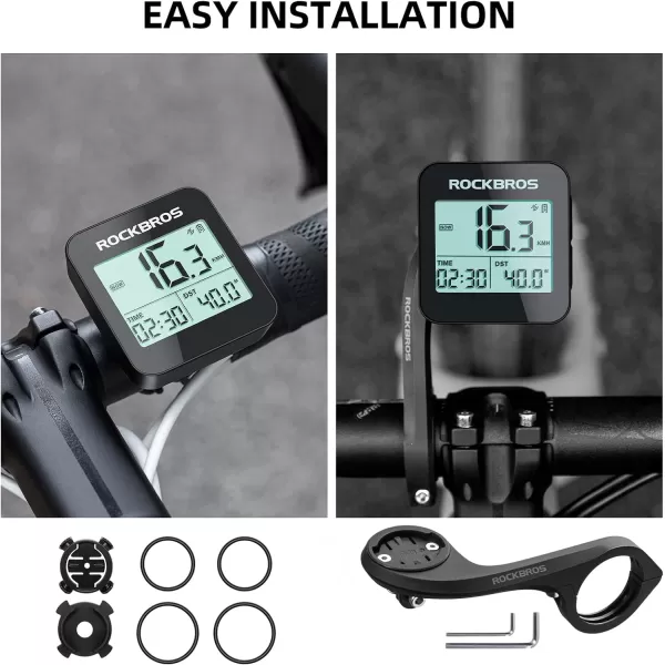 imageROCKBROS GPS Bike Computer with Mount Accurate Bike Speedometer with Automatic Backlight Bicycle Odometer IPX6 Waterproof and 600mAH Battery Large Display Screen